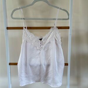 Abercrombie & Fitch White Lace Trim Tank Top